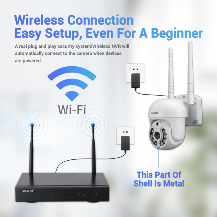 ESCAM WNK714 3.0 Million Pixels 4-channel HD Dome Camera NVR Wireless Monitoring Kit, AU Plug, SPC0100AU, SPC0100EU, SPC0100UK, SPC0100US ESCAM WNK714 3.0 Million Pixels 4-channel HD Dome Camera NVR Wireless Monitoring Kit, AU Plug, SPC0100AU, SPC0100EU, SPC0100UK, SPC0100US